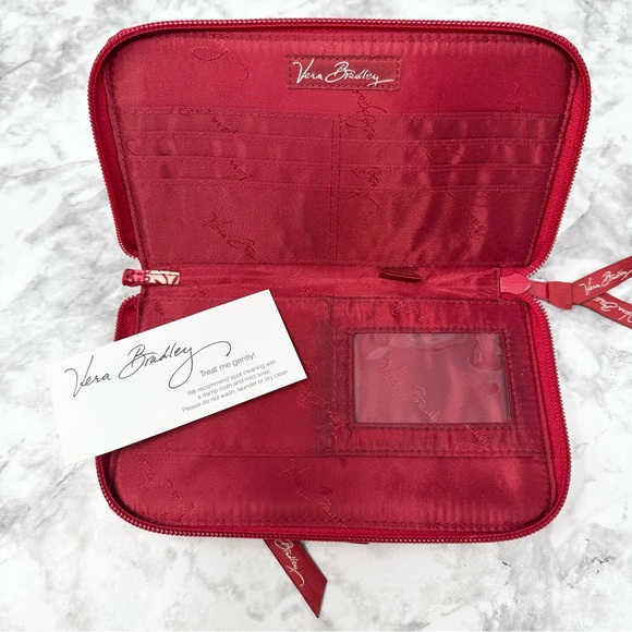 Vera Bradley Bundle Mesa Red Paisley Wallet Checkbook Cover Coin Pouch - Picture 7 of 7